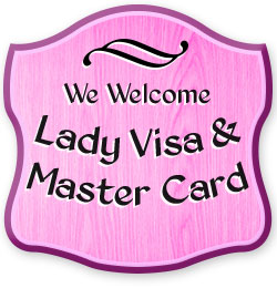 Lady Visa and Master Card Sign