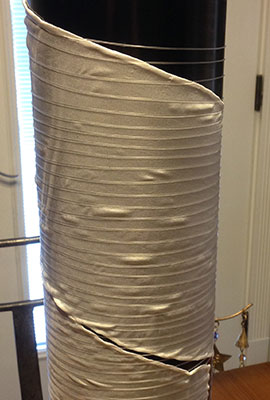 Wrap Cord Around Tube and Fabric Tightly