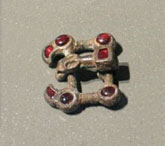 Silver component with gemstones