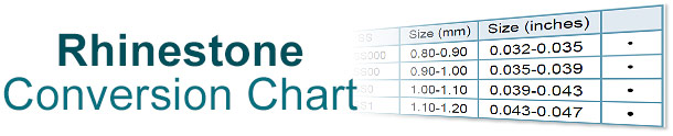 Rhinestone Actual Size Chart