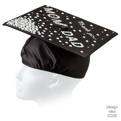 Rhinestone-Decorated Graduation Cap
