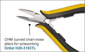 OHM Curved Chain-Nose Pliers