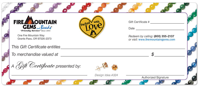 Fire Mountain Gems Gift Certificate Information