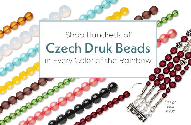Shop Hundreds of Czech Druk Beads in Every Color of the Rainbow