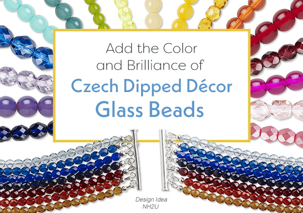 Add the Color and Brilliance of Czech Dipped Décor Glass Beads
