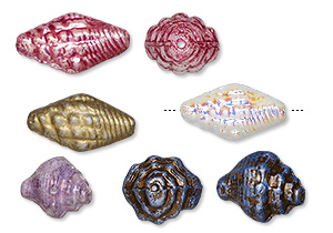 Preciosa Pressed Glass Shell Beads