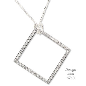 Single-Strand Necklace with Cubic Zirconia Pendant Design Idea 6713