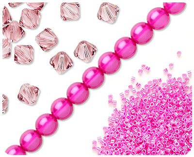 Pink Beads and Components