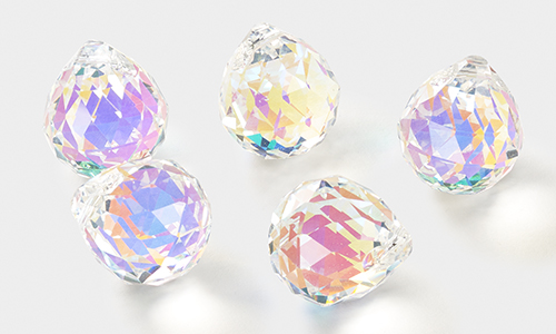 Mauve Cosmic Glitter Beads 12mm