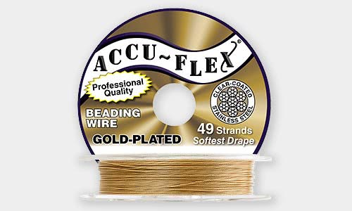 30' Accuflex Dijon Gold 49 strand .019in Metallic Accu-flex Beading Wire NEW! 