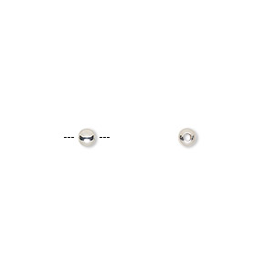 Bead, sterling silver, 3mm seamless round. Sold per pkg of 100. - Fire ...