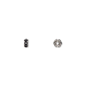 Bead, Swarovski® crystals and rhodium-plated brass, Crystal Passions ...