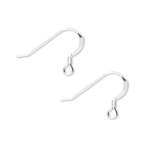 Silver Ear Wire Shiny Finish Contemporary Ear Wire Shiny Hammer Finish Silver Finding Hammer Finish Earring Finding Sterling Silver
