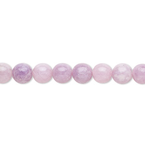 Bead, pink lepidolite (natural), 6mm round, B grade, Mohs hardness 2-1/2 to 4. Sold per 8-inch strand, approximately 30 beads.