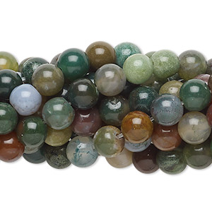 Bead, fancy jasper (natural), 6mm round, C grade, Mohs hardness 6-1/2 to 7. Sold per pkg of (10) 15-1/2&quot; to 16&quot; strands.