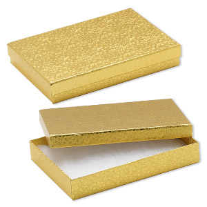 Cotton-filled Boxes Paper Gold Colored