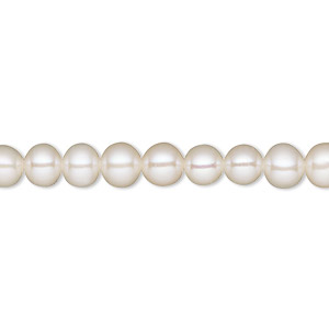 Cultured Round Fresh Water Natural White Pearl Size 5.5mm Bead Strand 16" 