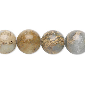 Bead, aqua terra &quot;jasper&quot; (onyx marble) (natural), 12mm round, B grade, Mohs hardness 3. Sold per 15-1/2&quot; to 16&quot; strand.