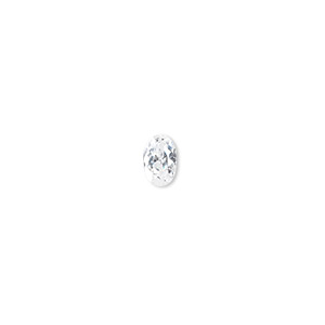 Gem, cubic zirconia, spinel white, 6x4mm faceted oval, Mohs hardness 8-1/2. Sold per pkg of 2.