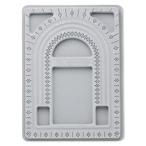 Bead board, flocked plastic, grey, 12-3/4 x 9-1/2 inch rectangle. Sold individually.