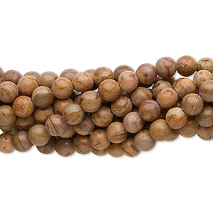 Bead, landscape stone (natural), 4mm round, C grade, Mohs hardness 3-1/2 to 4. Sold per pkg of (10) 15-1/2&quot; to 16&quot; strands.
