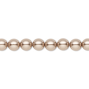 Pearl, Crystal Passions&reg;, bronze, 6mm round (5810). Sold per pkg of 50.