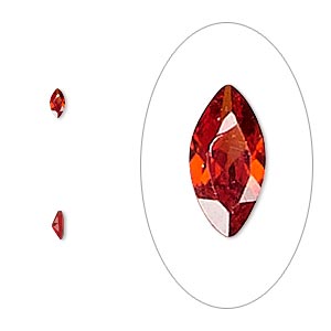 Gem, cubic zirconia, ruby red, 4x2mm faceted marquise, Mohs hardness 8-1/2. Sold per pkg of 5.
