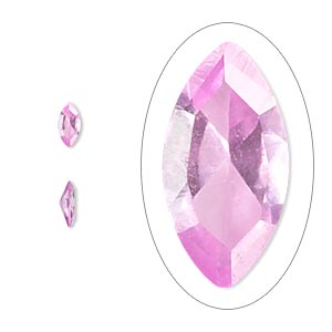 Gem, cubic zirconia, sapphire rose, 6x3mm faceted marquise, Mohs hardness 8-1/2. Sold per pkg of 5.