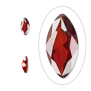 Gem, cubic zirconia, garnet red, 8x4mm faceted marquise, Mohs hardness 8-1/2. Sold per pkg of 2.