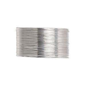 Wire, sterling silver, dead-soft, round, 20 gauge. Sold per pkg of 5 feet.