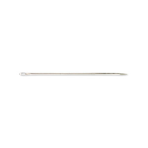 Needle, John James, nickel-plated steel, #10 triangle tip with 0.75mm eye width, 1-1/4 inches. Sold per pkg of 25.