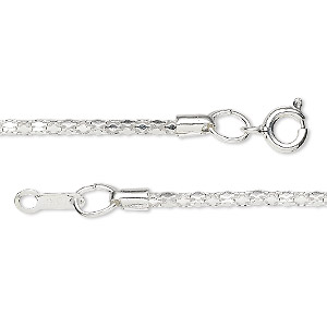 Chain, stainless steel, 1.9mm curb, 18 inches with 2-inch extender chain  and lobster claw clasp. Sold individually. - Fire Mountain Gems and Beads
