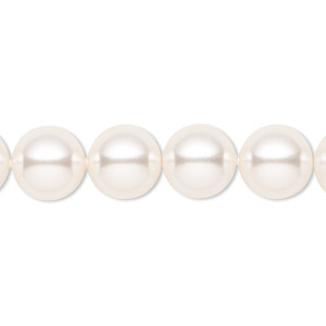 Pearl, Crystal Passions&reg;, white, 10mm round (5810). Sold per pkg of 25.