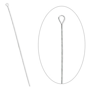 Needle, stainless steel, #8 light with 1.8mm eye width, 2-1/2 to 3-inch twisted wire. Sold per pkg of 100.