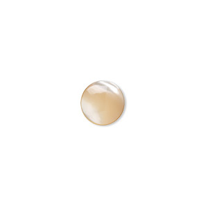 Cabochon, mother-of-pearl shell (natural), 8mm calibrated round, Mohs hardness 3-1/2. Sold per pkg of 4.
