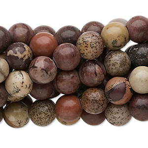 Bead, Crazy Horse&#153; stone (coated), 8mm round, C grade, Mohs hardness 3-1/2 to 4. Sold per pkg of (10) 15-1/2&quot; to 16&quot; strands.