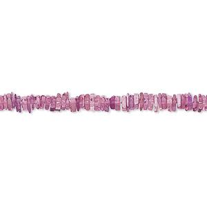 Bead, pink tourmaline (natural), 3x1mm-4x2mm hand-cut square rondelle, B grade, Mohs hardness 7 to 7-1/2. Sold per 8-inch strand, approximately 95-150 beads.