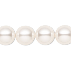 Pearl, Crystal Passions&reg;, white, 12mm round (5810). Sold per pkg of 10.