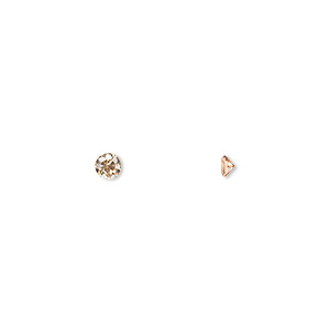 Gem, cubic zirconia, champagne, 3mm faceted round, Mohs hardness 8-1/2. Sold per pkg of 10.