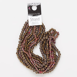 Bead, glass, opaque stardust rainbow purple and bronze, 3x2mm-7x5mm mixed shapes. Sold per pkg of (5) 15-inch strands.