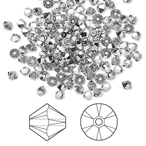 Bead, Crystal Passions&reg;, crystal CAL, 3mm bicone (5328). Sold per pkg of 144 (1 gross).