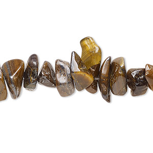 Bead, tigereye (natural), large chip, Mohs hardness 7. Sold per 15-inch strand.
