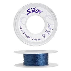 Thread, Silkon&reg;, bonded nylon, lightweight #1, dark blue. Sold per 20-yard spool.