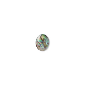 Cabochon, abalone shell (coated), 8x6mm calibrated oval, Mohs hardness 3-1/2. Sold per pkg of 10.