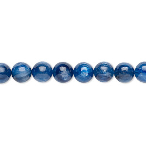 Bead, kyanite (natural), 6mm round, A- grade, Mohs hardness 4 to 7-1/2. Sold per 15-1/2&quot; to 16&quot; strand.
