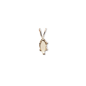 Pendant, Snap-Tite&reg;, 14Kt gold-filled, 8x4mm 6-prong marquise setting. Sold individually.