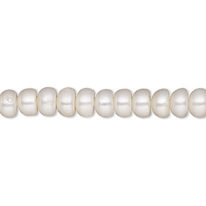 Pearl, White Lotus&#153;, cultured freshwater (bleached), white, 5.5-6mm button, C grade, Mohs hardness 2-1/2 to 4. Sold per 15-1/2&quot; to 16&quot; strand.