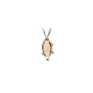 Pendant, Snap-Tite&reg;, 14Kt gold-filled, 10x5mm 6-prong marquise setting. Sold individually.