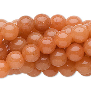 Bead, red aventurine (natural), 8mm round, C grade, Mohs hardness 7. Sold per pkg of (10) 15-1/2&quot; to 16&quot; strands.