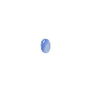 Cabochon, blue agate (dyed), 6x4mm calibrated oval, B- grade, Mohs hardness 6-1/2 to 7. Sold per pkg of 10.